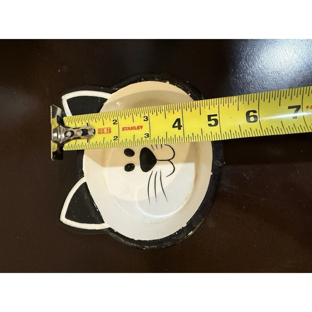 Mudpie Cat Food Dish Kitty Face With Fish Charm Water Bowl